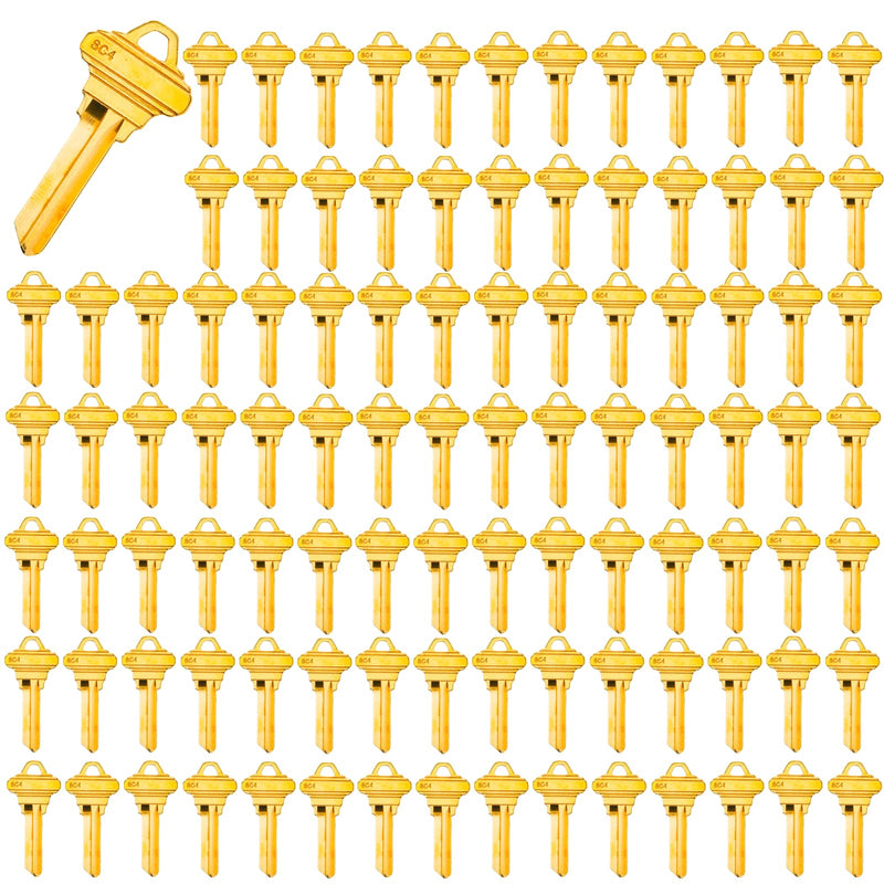 Brass Finish Uncut Key Blanks, SC4 (6SH1) Blank Keys, SC4 Key Blanks 6 Pin (100-Pack) SC4 100PCS