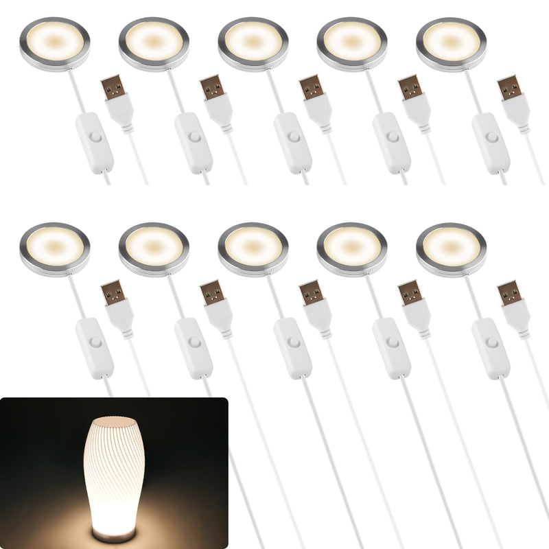 10 Set 3D Printer LED Lamp Kit 001, Compatible with Bambu lab H2D/A1/A1mini/P1S/P1P/X1C Makerworld Maker's Supply Hardware kit 5V USB Powered, 3000K Warm Light 10