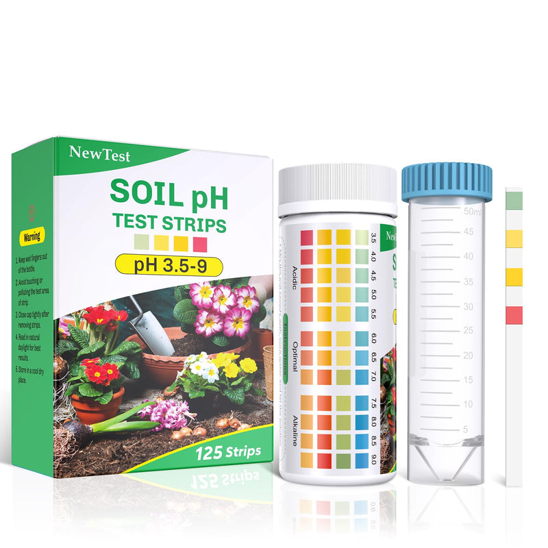 [Australia - AusPower] - Soil pH Test Kit: Upgraded 125 Soil pH Test Strips with Measuring Cylinders for Accurate Testing pH Level of Garden Lawn Grass Flower Vegetable Compost Dirt (125) 