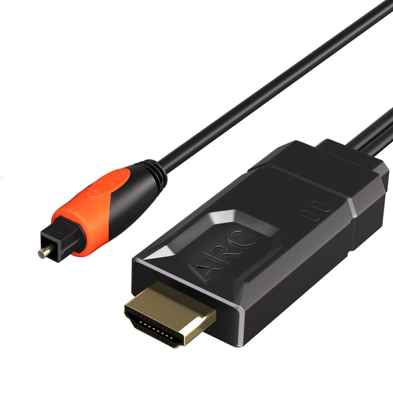 HDMI ARC/eARC to Optical Audio Converter, 192KHz ARC to Optical Adaptor Supports PCM2.0, Dolby 5.1, DTS 5.1 -ARC Audio Extractor Cable 6 FT for TV to Soundbar,Amplifier,Speaker ARC to Optical Cable