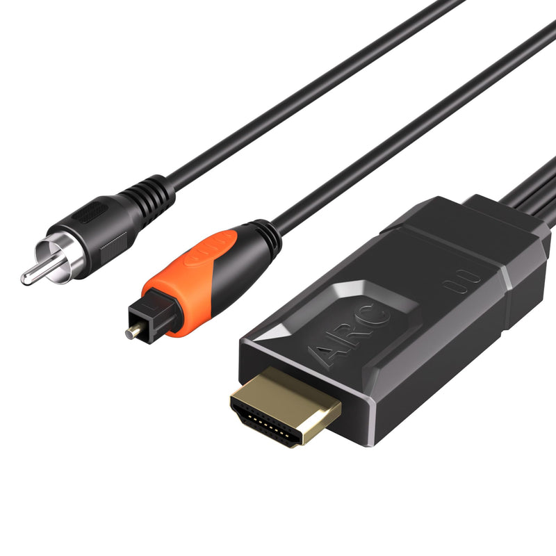 HDMI eARC/ARC to Optical Coaxial Audio Converter, 192KHz CEC Volume Control, Supports PCM2.0/Dolby/DTS 5.1, 5 FT ARC to Optical