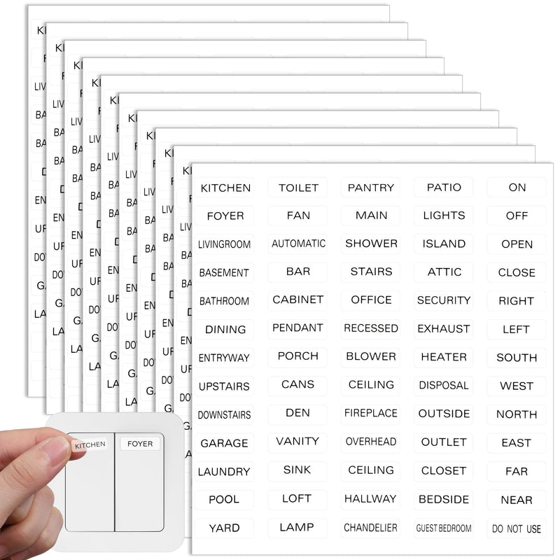 650Pcs Light Switch Labels, Transparent Electric Panel Labels, Light Switches Label, Switches Stickers for Home and Office