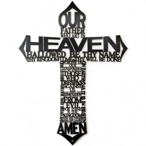 Sinseike Large Metal Cross Wall Decor (Black) Black