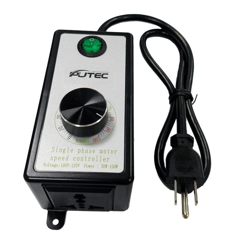 AC Motor Speed Controller Single Phase 110V/220V Vibration Motor Governor Supports Low Speed Start for 30W-120W Moto