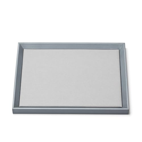 Oirlv luxury genuine leather jewelry tray with microfiber lining, stackable organizer in 11.81"×9.06"×0.79" size, for jewelry storage