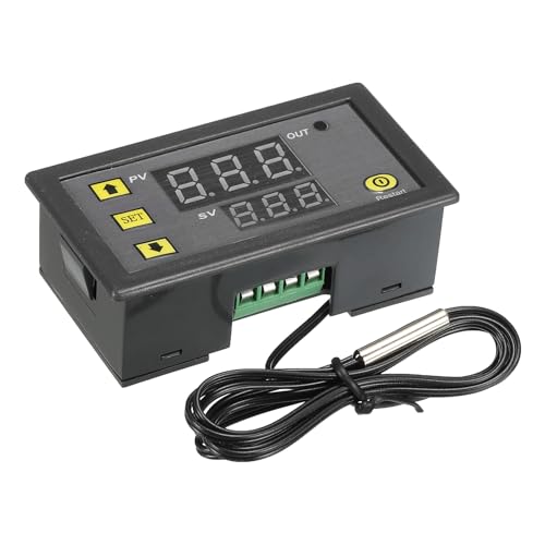 QUARKZMAN W-3230 10A DC 24V Digital LED Temperature Controller Thermostat Heating and Cooling Control Switch for Fridge Greenhouse Farm Pack of 2