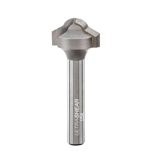 Ultra-Shear carbide-tipped juice groove router bit with chamfered lead-in, 1/4-inch shank and 3/8-inch nose
