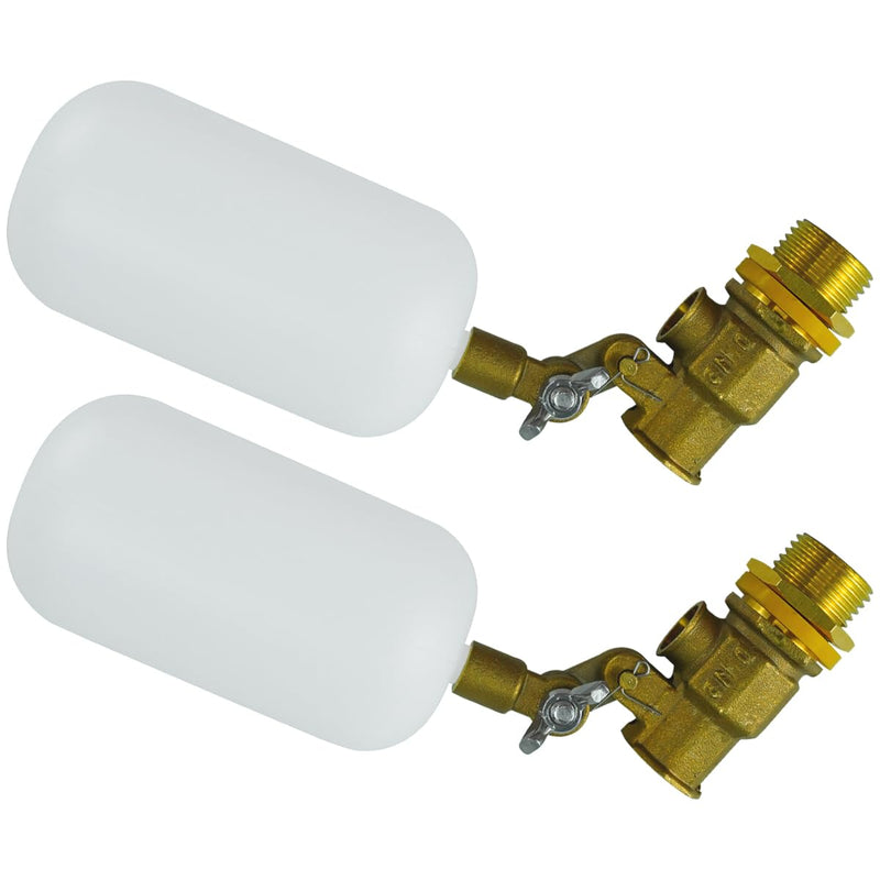 2 Pack Float Ball Valve, 1/2 Inch Brass Water Float Valve with Adjustable Arm, Automatic Water System Filler for Livestock Water Trough, Water Tank, Fountain, Automatic Waterer Bowl Dog Horse