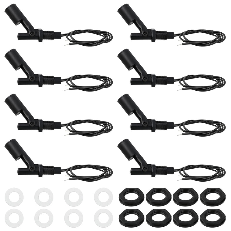 8 Pieces Float Switch Horizontal, Water Level Sensor for Liquid, Float Switch, Side Mount, Water Level Switch for Tank, Pool, Aquarium, Water Container, Fountain