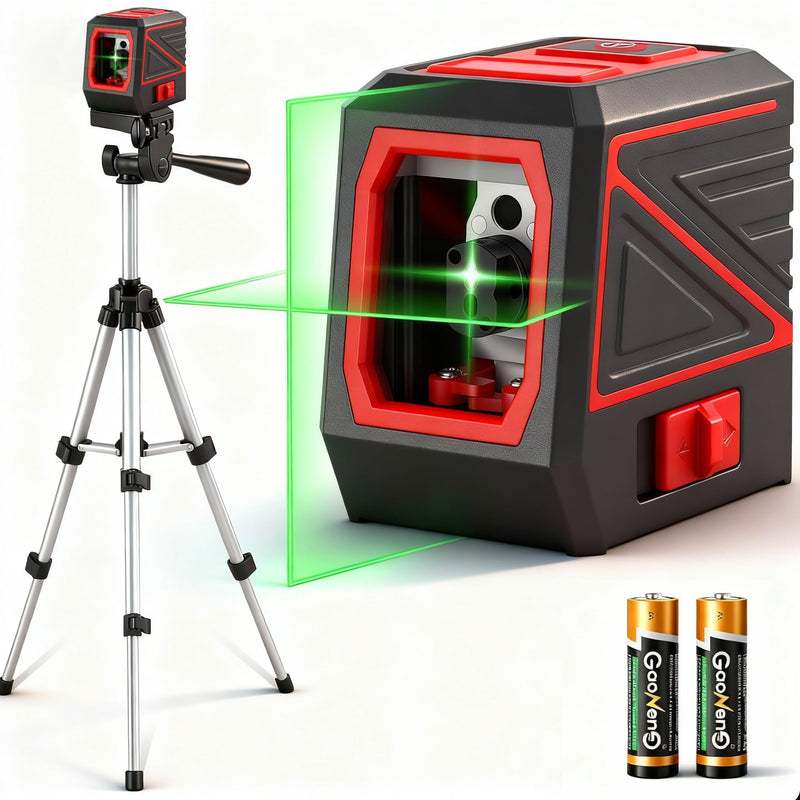 Laser Level with Tripod, 100 feet Green Cross Line Self Rotary Leveling Laser Level, Vertical and Horizontal Line, Rotatable 360 Degree, Manual Self leveling and Pulse Mode,IP54 Waterproof & Battery 1 Pack of Red