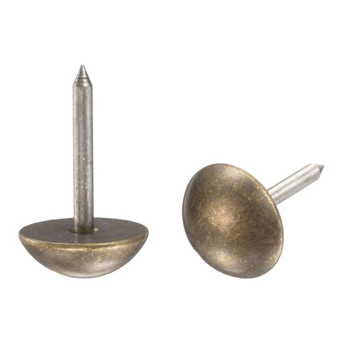 uxcell 16mm bronze solid brass upholstery tacks for furniture, leather crafts, wood boxes, and carpet