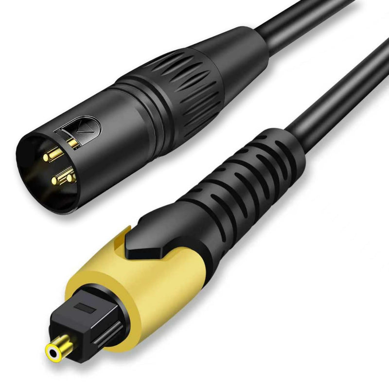192KHz DAC Optical to XLR Converter,Optical Audio Cable to Unbalanced Male XLR Audio Cord Adapter,Digital to Analog Audio Converter for HDTV DVD Set-top Boxes (O-ptical to XL R Only) Cable - 6.6FT 1