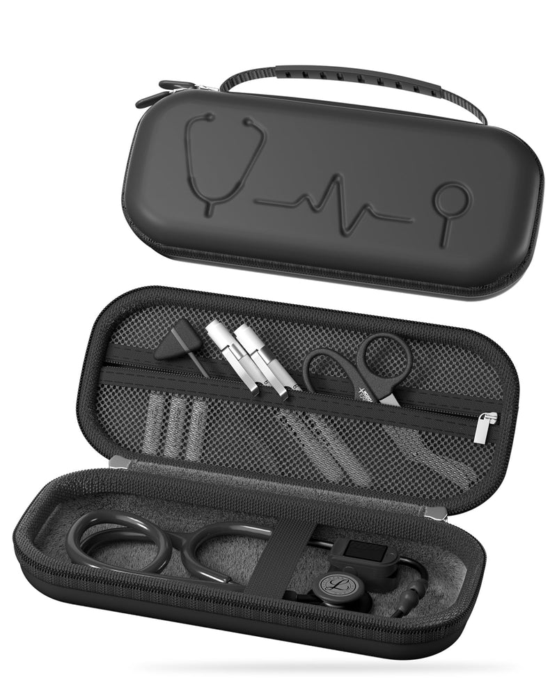 ProCase Stethoscope Bag for Medi-Inn/3M Littmann/MDF/SCIAN, Stethoscope Case Suitable for 3M Littmann Classic III Stethoscope, Medical Storage Bag for Nursing School Equipment, Black | Stethoscope Case for Littmann Classic III, Safe Protection for Stet...