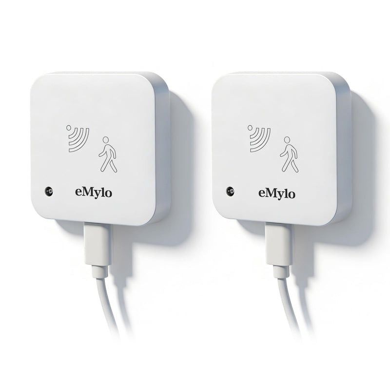 eMylo WiFi mmWave Human Presence Sensor 2 Pack, No Hub Required, 24GHz Radar Occupancy Detector with Lux Light Sensor, Auto Light Control, Works with Smart Life App for Bedroom Bathroom Home