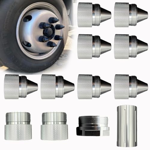 LYAUTOELE silver aluminum alloy cone-shaped lug nuts, 1.375 x 24, pack of 12