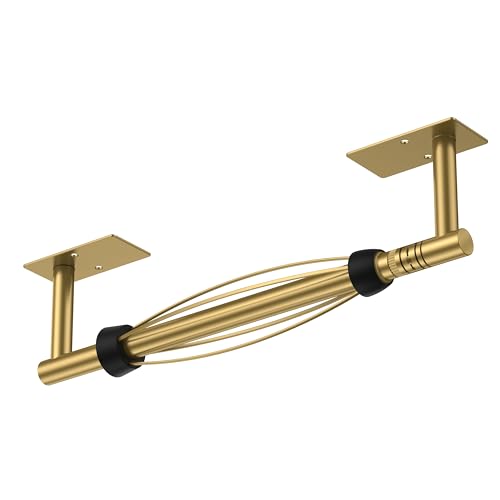 FORIOUS Paper Towel Holder Under Cabinet, Single Hand Tear, Brushed Gold One-Handed Tear (Upgraded)