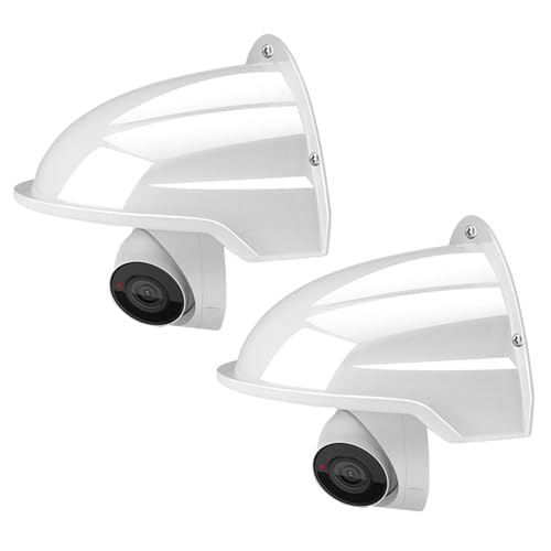 Universal Security Camera Cover Sun & Rain Shield – Weatherproof Protective Roof for Dome/Bullet Outdoor Cameras, Doorbells and More (2X White) 2x White