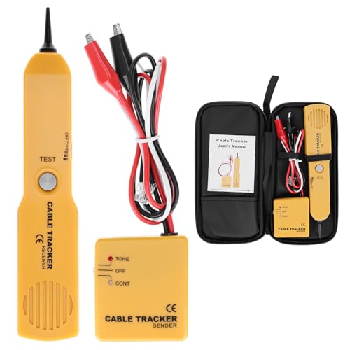 QWORK® High Precision Cable Tester and Finder, RJ11 Cable Tester, Cable Detector and Tone Generator, to Find and Test Circuit Continuity, Batteries Not Included