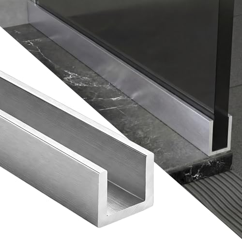 Wesiti 4 ft 1/4-inch aluminum U channel, 1/16-inch wall, 3/8-inch high, clear anodized finish