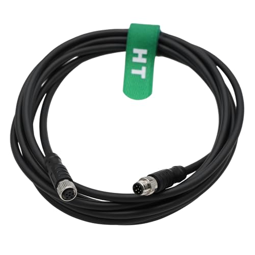 M8 6pin Female Male Power I/O Data Cable for Basler Camera ace 2 V, Boost R, Racer 2 S, Vision System Sensor Industrial Automation Control, A-Code, Shielded, 15m M8 6 pin female to male