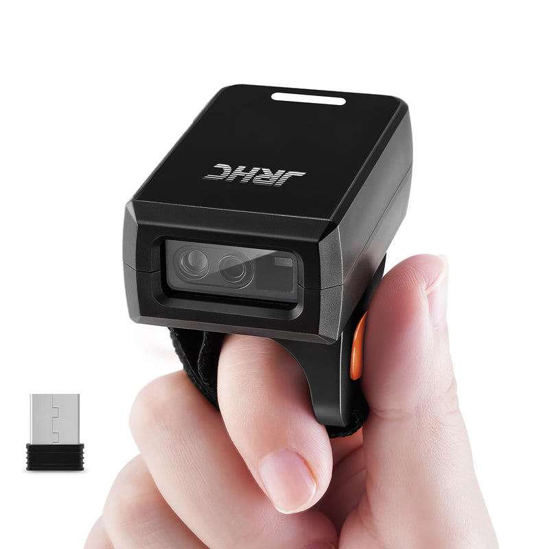[Australia - AusPower] - Finger Scanner Barcode Scanner 2D Bluetooth Ring QR Barcode Reader 2.4Ghz Wireless Portable Mini Wearable with 3 Mode Connection Bar Code Scanners for iOS Android Win Mac Warehouse Store 