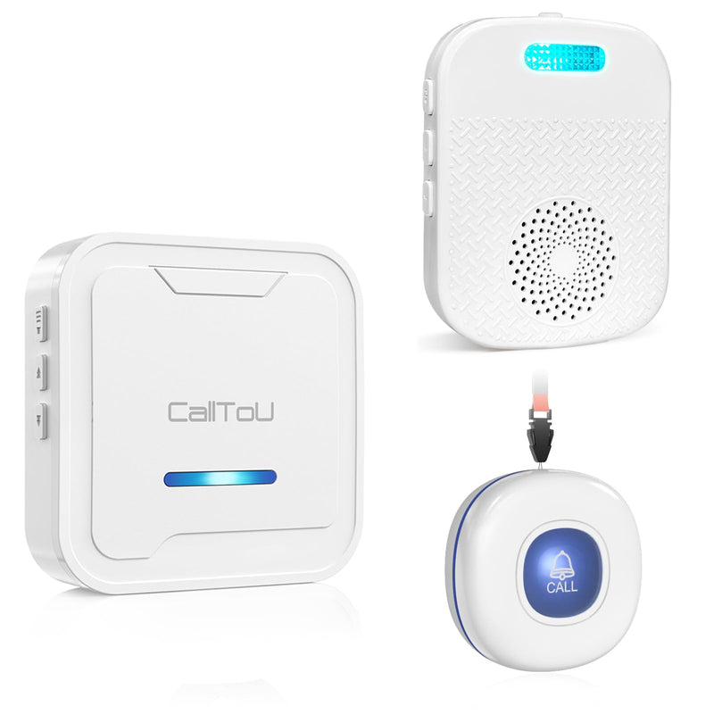 [Australia - AusPower] - CallToU Caregiver Pager Wireless Call Button for Elderly/Senior,2026 New Version Pager with Vibration & Rechargeable,Nurse Alert System for Home Care Seniors White 1+2 