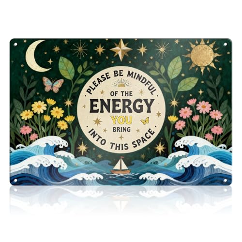 Bnesi Boho Spiritual Mindful Energy Wall Art Inspirational Home Office Decor for Meditation Yoga Rooms Stylish Spiritual Wall Decoration Wall Decor Ideal Retro Spaces (Classic) Classic