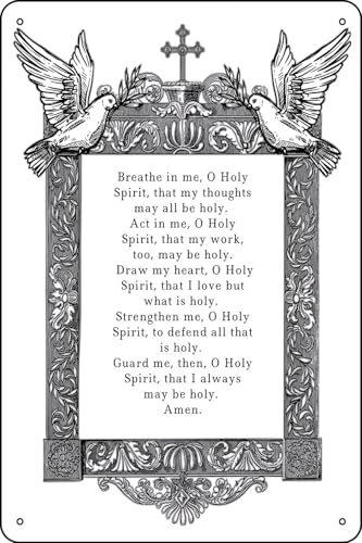 Saint Augustine Prayer to the Holy Spirit Catholic Wall Art Devotional Decor 8x12 Inches Aluminum holy spirit prayer