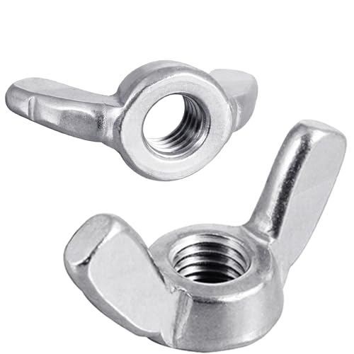 XunLiu 7/16-14 stainless steel wing nuts, 304 SS, five-pack with threaded butterfly design