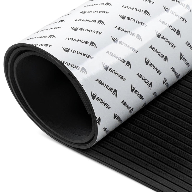 Abahub EVA Foam Boat Flooring Strip Cut Pattern Marine Decking Sheet with Self-Adhesive Carpet for Motorboat Kayak Surfboard SUP 96''x16''/47'' Black 96''L x 16''W