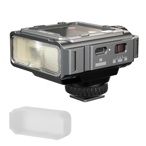VILTROX Spark Z3 TTL Mini Flash for Sony, 6500K Small Flashlight High-Power GN16 Flash with Ultra-Fast 0.1–1s Recycle Time, TTL Auto with 7 Level Manual Power Control (Gray,for Sony)