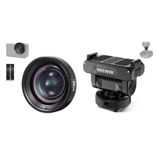 NEEWER LS-68 Macro Lens Compatible with DJI Osmo Action 5 Pro/4 Action Camera + AC012 Mount Adapter for Osmo 360/5 Pro/4/3, 2X Magnification, 3-4cm Focal Distance, Close Up Photography Accessory