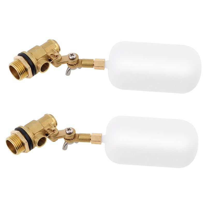 [Australia - AusPower] - 2 Pcs 1/2 Inch Brass Float Valve, Automatic Water Level Control High Pressure Adjustable Arm Over 180 degreesfor Water Tanks, Fountain Float, Livestock Troughs 