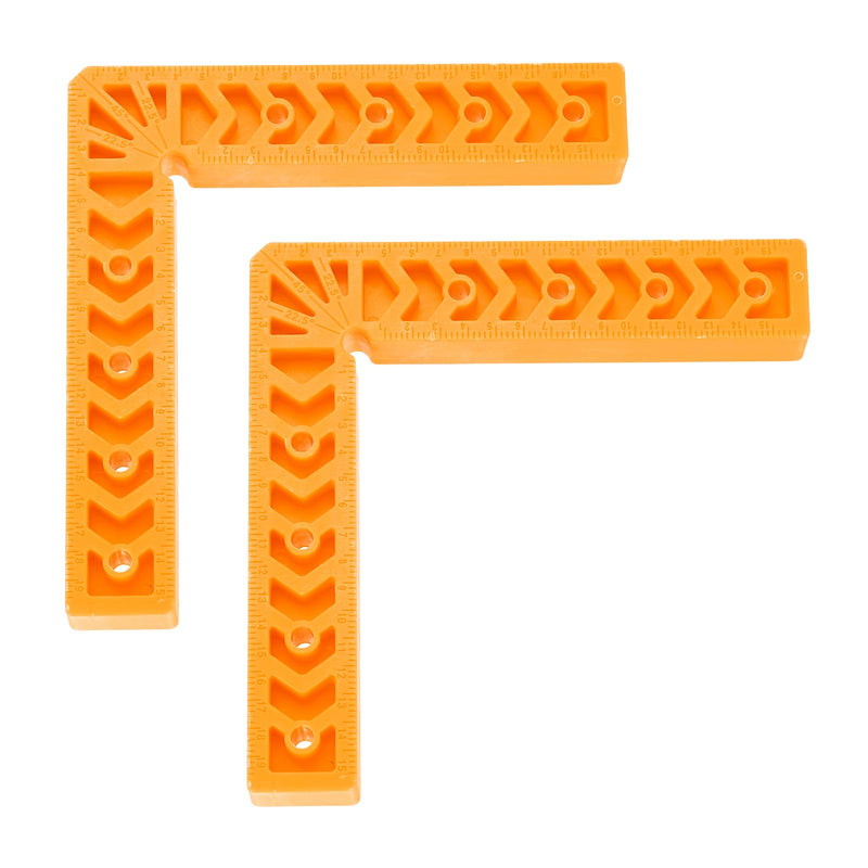 HARFINGTON 2Pcs Corner Clamp 90 Degree 8" Right Angle Clamp for Woodworking, ABS Plastic Positioning Square Tool for Picture Frame Box Cabinets Drawers, Yellow 8"