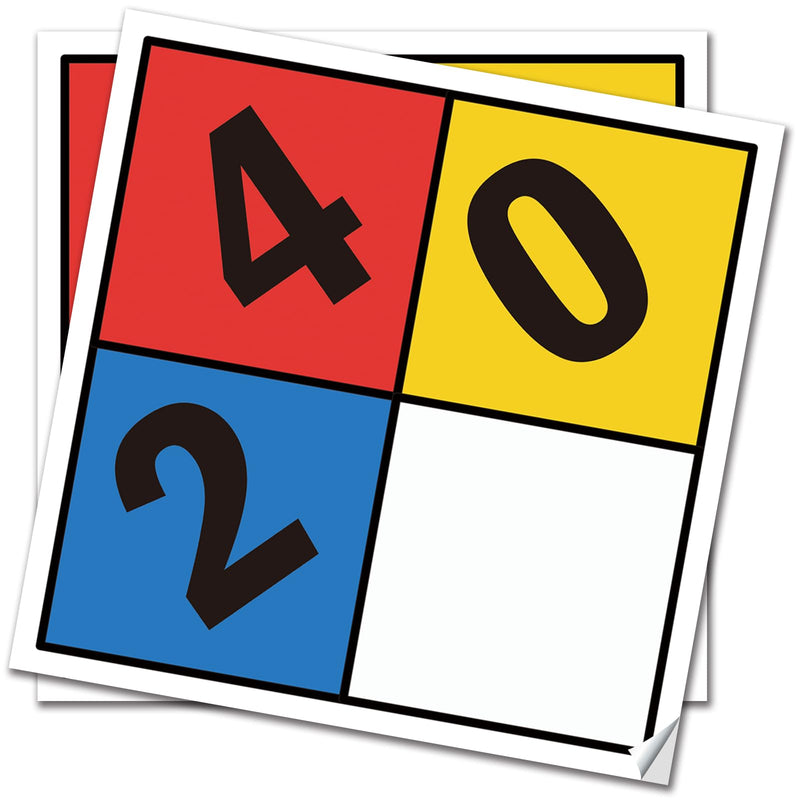 NFPA 704 2-4-0-0 Hazard Diamond Label Decal, 12 Inch Vinyl Sticker for Hazmat Storage and Emergency Response, 2 Pack