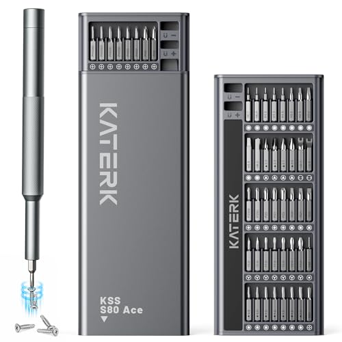 Katerk 80-in-1 precision mini magnetic screwdriver set with small repair tools and interchangeable bits