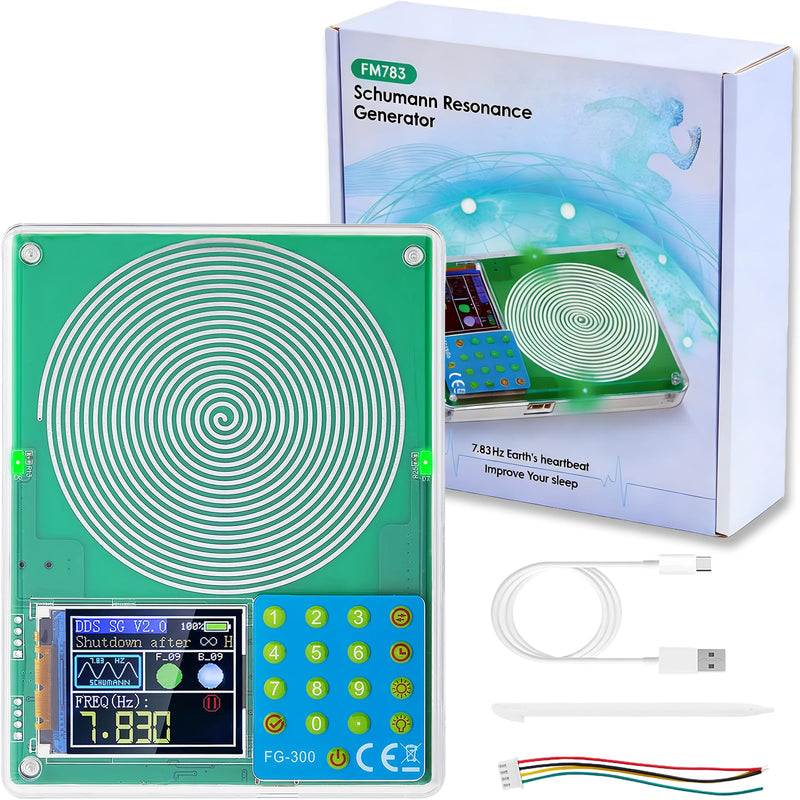 [Australia - AusPower] - Schumann Resonance Generator 7.83Hz, Adjustable Frequency Healing Device 0.001Hz-200kHz, Pure Sine Wave Frequency Generator Sound Therapy Machine for Deep Sleep, Anxiety Relief, Yoga & Meditation 