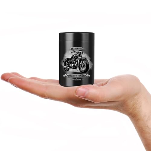 Small Urns for Human Ashes 2.75 Inch Mini Cremation Urn for Ashes Adult Aluminum Motorcycle Memorial Ashes Keepsake Urn Sharing for Female Male-1pcs 1pcs-Motorcycle