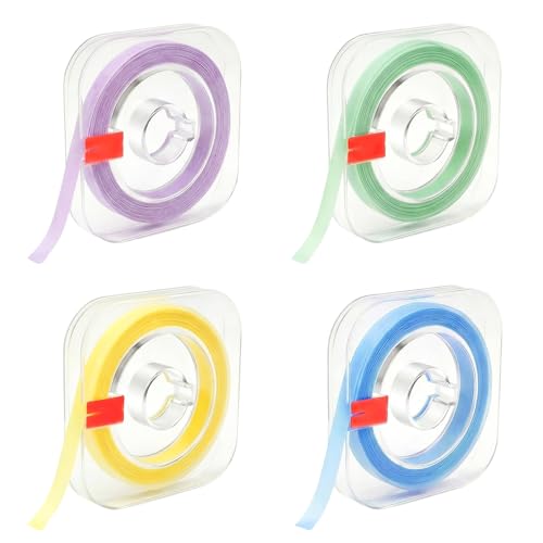 4 Volumes Colourful Teeth Sandpaper, Teeth Polishing Dental Polishing Strips, Dental Sanding Strips, 12μm, 20μm, 30μm, 50μm Grit Size for Spaces, Dental Deep Cleaning of Oral Hygiene (4 mm x 6 m)
