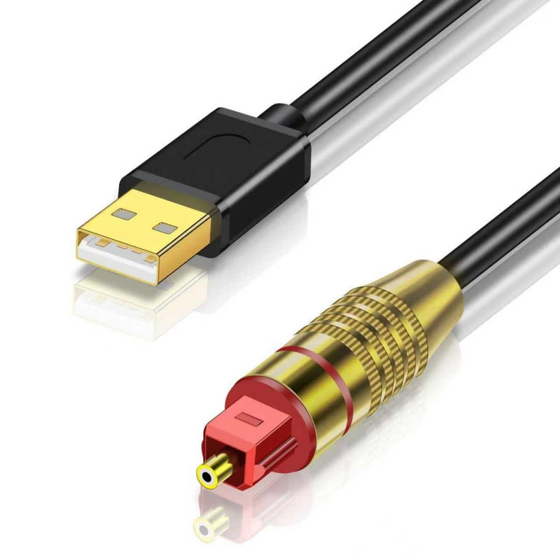 USB A to Optical Audio Adapter,Unidirectional USB to TOSLINK Optical Digital Converter Compatible with Windows/Laptop ONLY,NOT for TV Or Other Devices-6.6FT 6.6FT 1