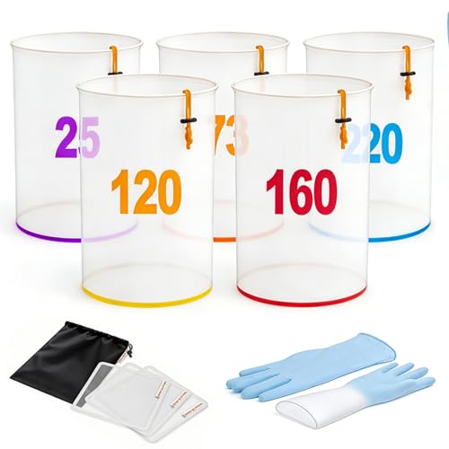 5 Gallon Mesh Bubble Bags, Foam Bag Kit for Herb Extraction | Professional Ice Water Extraction Kit, Spider Farmer Bubble Bags with Press Strainer and Storage Bag (25 to 220 Micron)