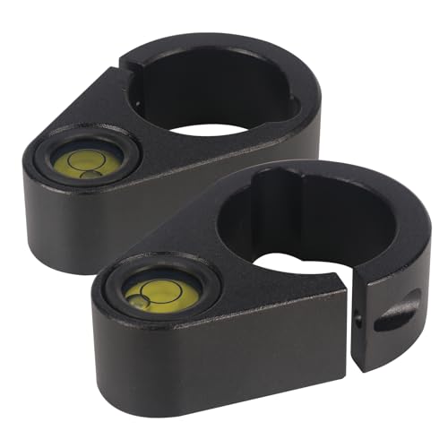 MUTOOP GPS pole bubble level with green fluorescent vial and locking screw for 32mm poles, 2-piece set