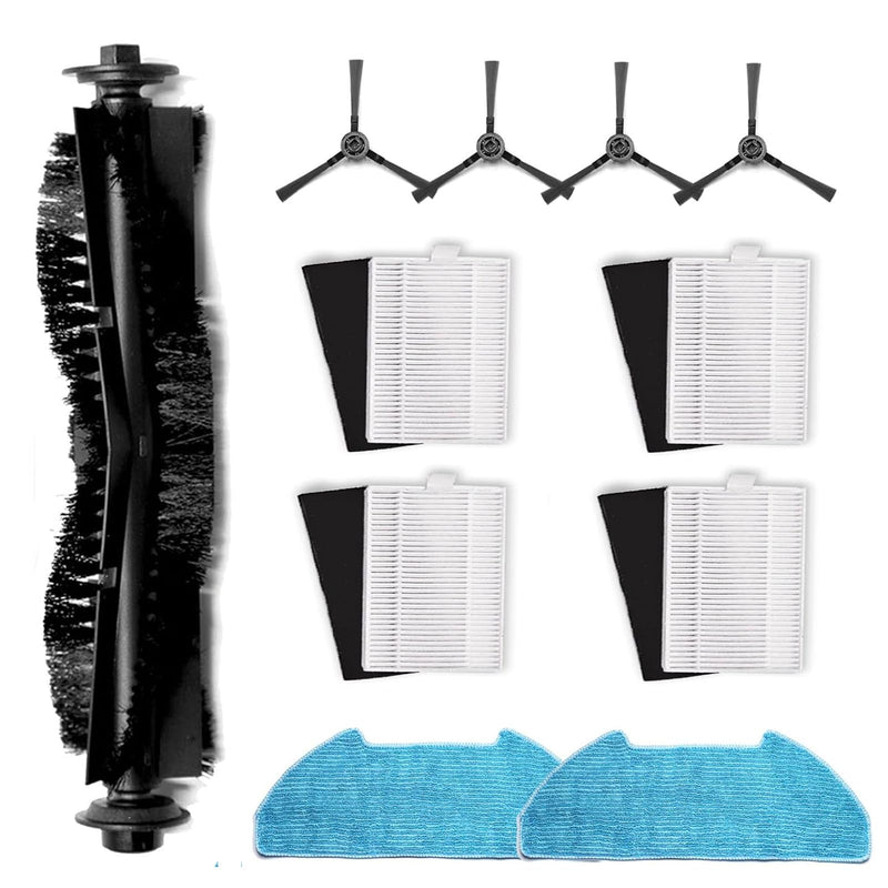 11 Pack Replacement Parts Kit for Dustin Self-Emptying Robot Vacuum/Bobsweep Pet24-7-913, for Ultravision Self-Emptying Robot Vacuum/Bobsweep Pet24-7-213 (1 Main Brush, 2 Mop, 4 Side Sweep, 4 Filter)