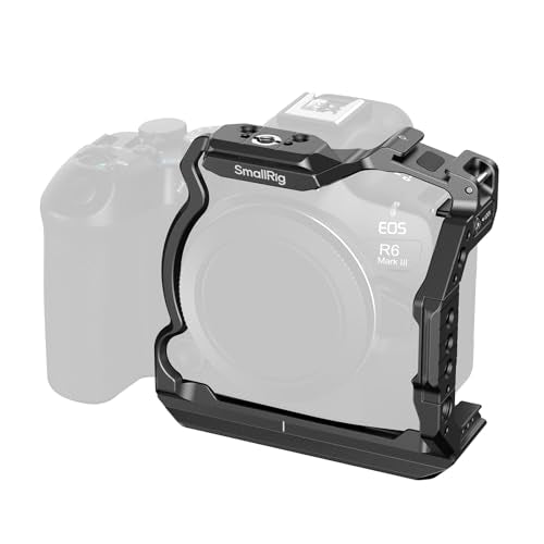 SmallRig Half Cage for Canon R6 Mark II / R6 Mark III / R5 Mark II, HawkLock Quick Release Plate for Arca, NATO Rail, Three-Point Locking, Compatible with DJI RS 3/RS 3 Pro/RS 4/RS 4 Pro Gimbal-5953
