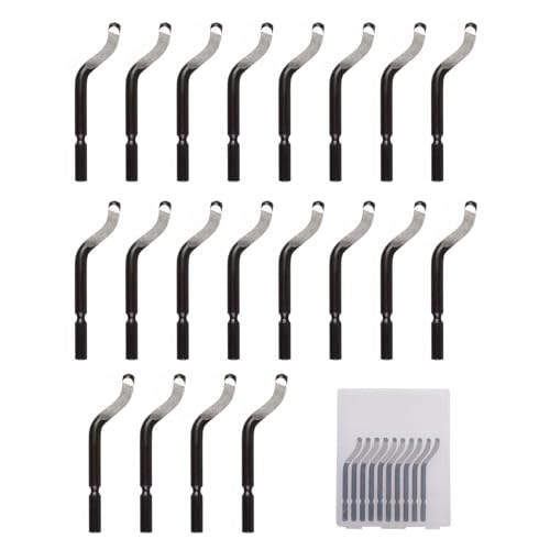 Pack of 20 Universal Deburring Tool, Replacement Blades, Metal Handle Blades, 360° Rotating Blade Cutting Tool for 3D Printers, Metal, Plastic, Copper, PVC, Iron