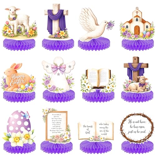 KatchOn Easter Centerpieces for Tables, Pack of 12 Purple