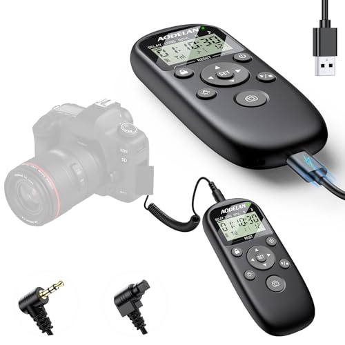Rechargeable Intervalometer Timer Shutter Release Remote with LCD Screen Timer Shutter for Canon