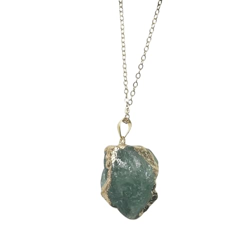 Prasiolite Natural Stone Pendant Irregular Geode Healing Crystal Necklace Stone Reiki Spiritual Quartz Gemstone Jewelry Gift for Woman