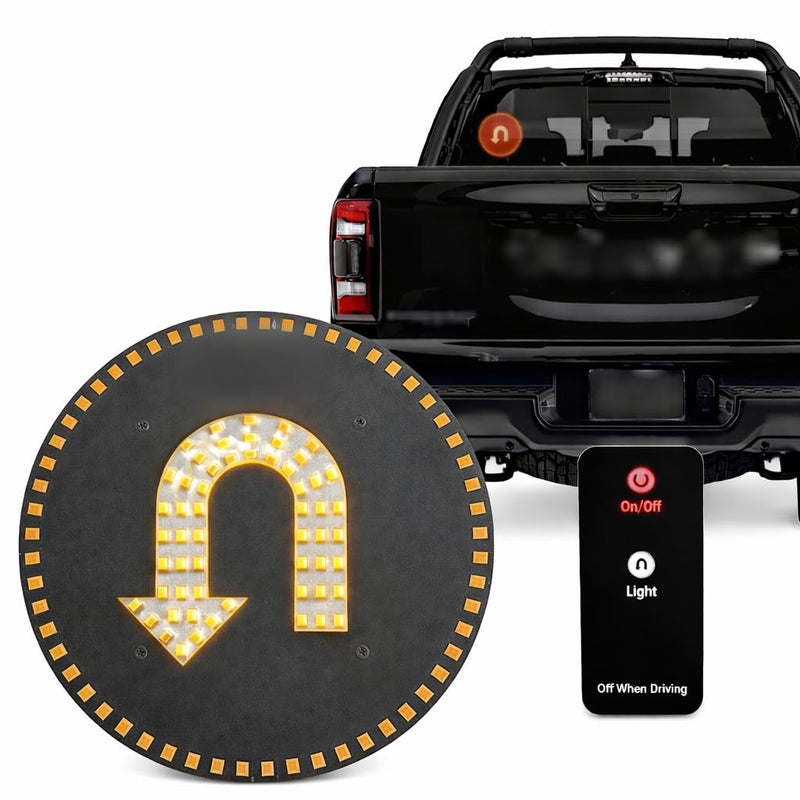 UTLLAB U-Turn Light Wireless Vehicle Accessory - Remote Controlled LED U-Turn Indicator, Easy Install Automotive Lighting Add On