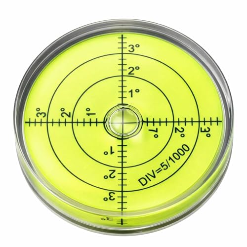 60 mm Round Precision Bullseye Spirit Level with Scale, Circular Spirit Level for Horizontal Alignment of Camera, Tripod, Scales, Gauges and Machines - Compact, Portable, Crystal Clear